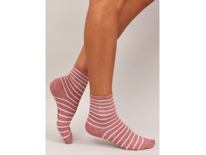 Dámské proužkované ponožky Maisie růžové