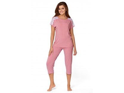 Dámské pyžamo s puntíky Dayna pastelově růžové