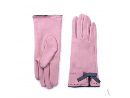 Dámské rukavice s mašličkou Brittani růžové