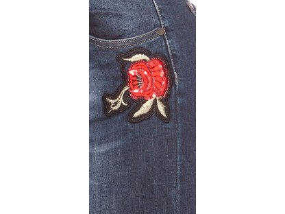 Dámské skinny džíny s květinovou výšivkou Koucla
