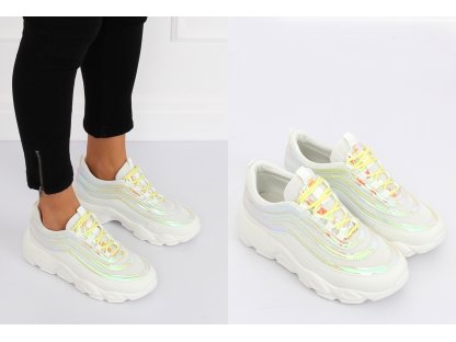 Dámské sportovní boty s hologramem Brandie bílé/žluté