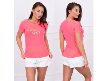 Dámské tričko BONJOUR PARIS Reene neonově růžové
