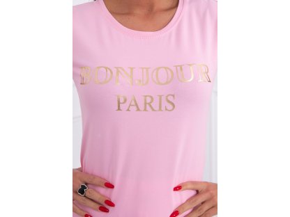 Dámské tričko BONJOUR PARIS Reene pudrově růžové
