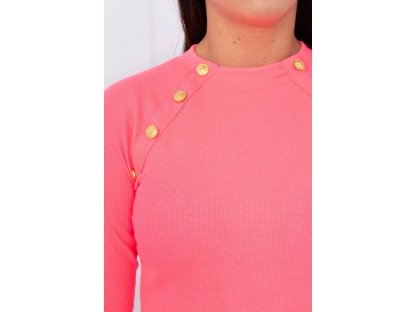 Dámské tričko s knoflíky Roxane neonově růžové