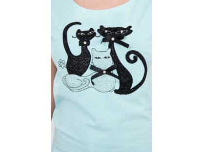 Dámské tričko s kočkami Marisela mint