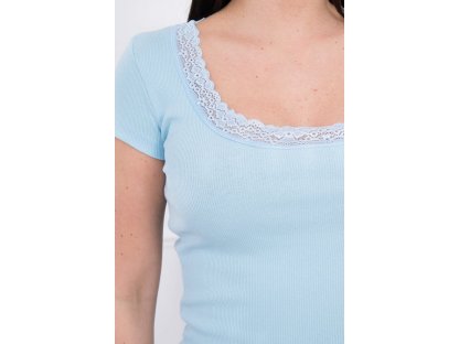 Dámské tričko s krajkou Helah světle modré