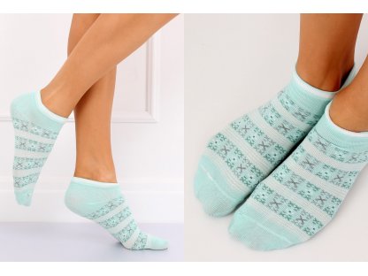 Dámské vzorované kotníkové ponožky Connie mint
