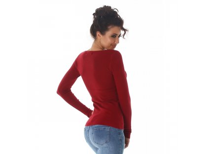 Dámský basic pulovr červený