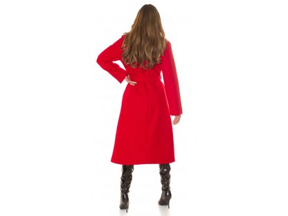 Dámský dlouhý kabát Myranda červený