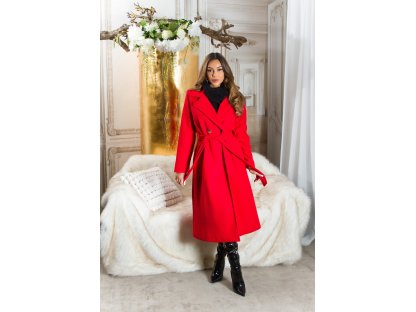 Dámský dlouhý kabát Myranda červený