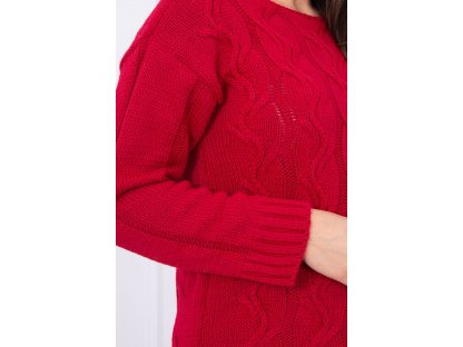 Dámský dlouhý pletený svetr Tanzy červený