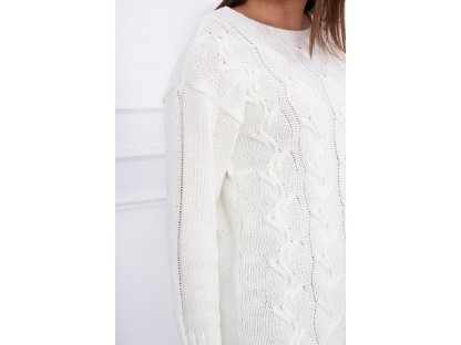 Dámský dlouhý pletený svetr Tanzy ecru