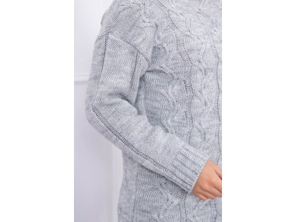 Dámský dlouhý pletený svetr Tanzy šedý