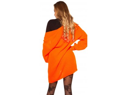 Dámský pletený cardigan neonově oranžový