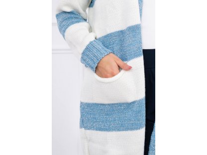 Dámský pruhovaný cardigan Topsy modrý/ecru