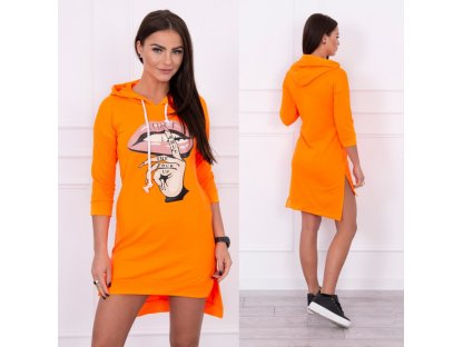 Denní šaty s potiskem Mercia neonově oranžové