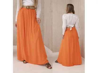 Dlouhá volná sukně s páskem Alexa oranžová