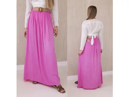 Dlouhá volná sukně s páskem Alexa růžová