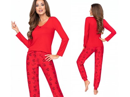 Dlouhé dvoudílné pyžamo Mickey červené