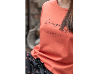 Dlouhé pyžamo Kaelee oranžové/grafitové