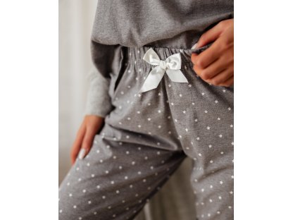 Dlouhé pyžamo s hvězdičkami Freda šedé