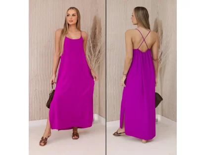 Dlouhé šaty na ramínka July fialové