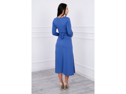 Dlouhé šaty s dlouhými rukávy Barb džínově modré