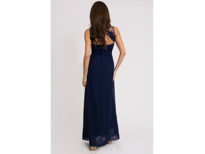 Dlouhé šaty s flitry Modré