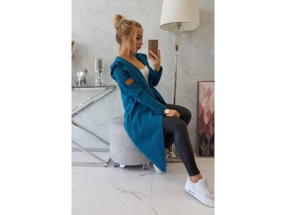 Dlouhý asymetrický cardigan Mikayla petrolejový