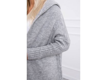 Dlouhý cardigan s kapucí Jaiden šedý
