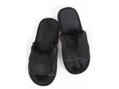 Domácí plyšové pantofle Abagail černé
