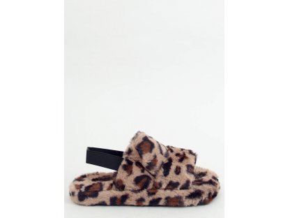 Domácí plyšové pantofle Ros leopardí