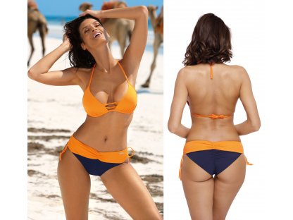 Dvoudílné plavky Sherisse oranžové/námořnické