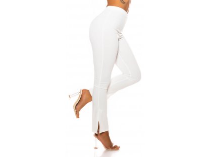 Elegantní kalhoty s rozšířenými nohavicemi Alysia bílé