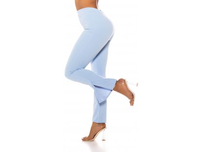 Elegantní kalhoty s rozšířenými nohavicemi Alysia světle modré