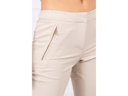 Elegantní kalhoty se zipy Angelica béžové