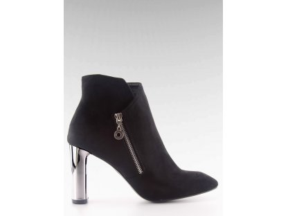 Elegantní kotníkové boty na stříbrném podpatku Daisy černé