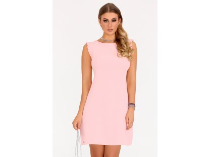 Elegantní mini šaty Jarona pudrově růžové