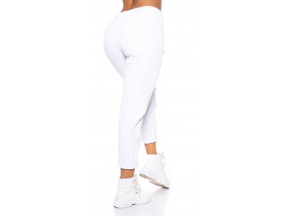 Extrémně potrhané stylové džíny Krystle bílé
