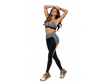 Fitness crop top Chloris grafitový