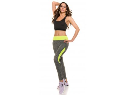 Fitness legíny Neonově žluté