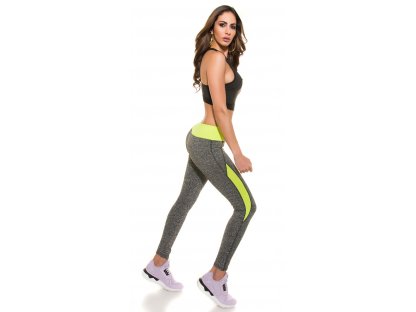 Fitness legíny Neonově žluté
