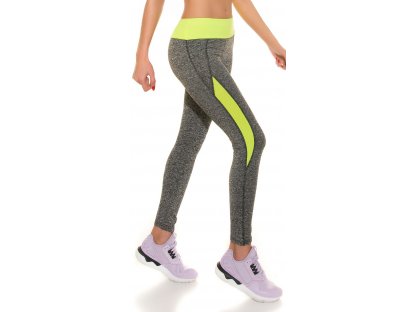 Fitness legíny Neonově žluté