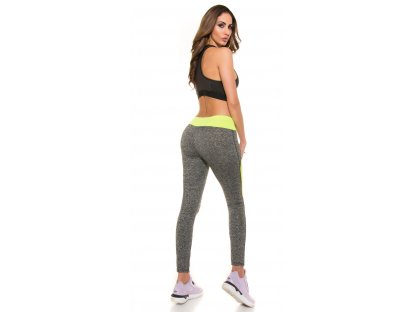 Fitness legíny Neonově žluté