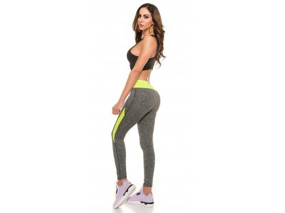 Fitness legíny Neonově žluté