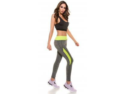 Fitness legíny Neonově žluté