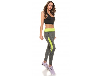 Fitness legíny Neonově žluté