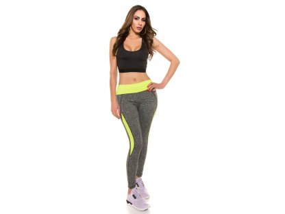 Fitness legíny Neonově žluté