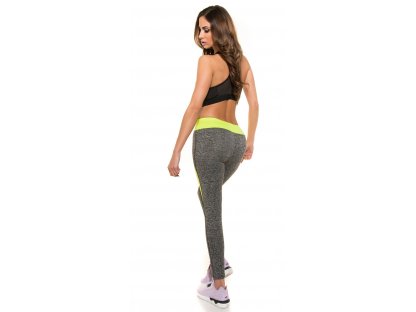 Fitness legíny Neonově žluté