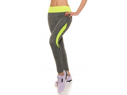 Fitness legíny Neonově žluté